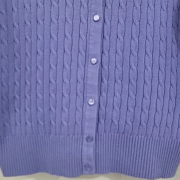 Merona Y2K Cableknit 3/4 sleeves button up Cardigan Size small fits medium EUC - Picture 5 of 11